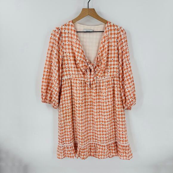 Greylin Collection Dorothy Daisy Gingham Mini Dress Women’s Size Large - Picture 9 of 9